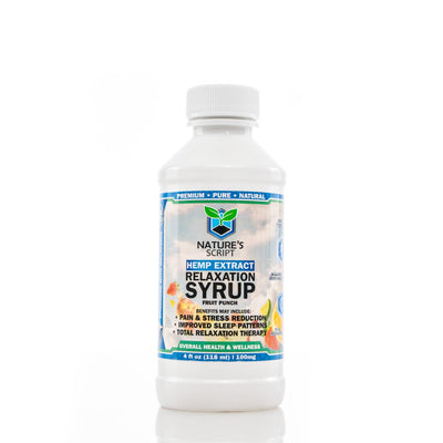 Nature's Script CBD Relaxation Syrup 100 MG Fruit Punch Flavor
